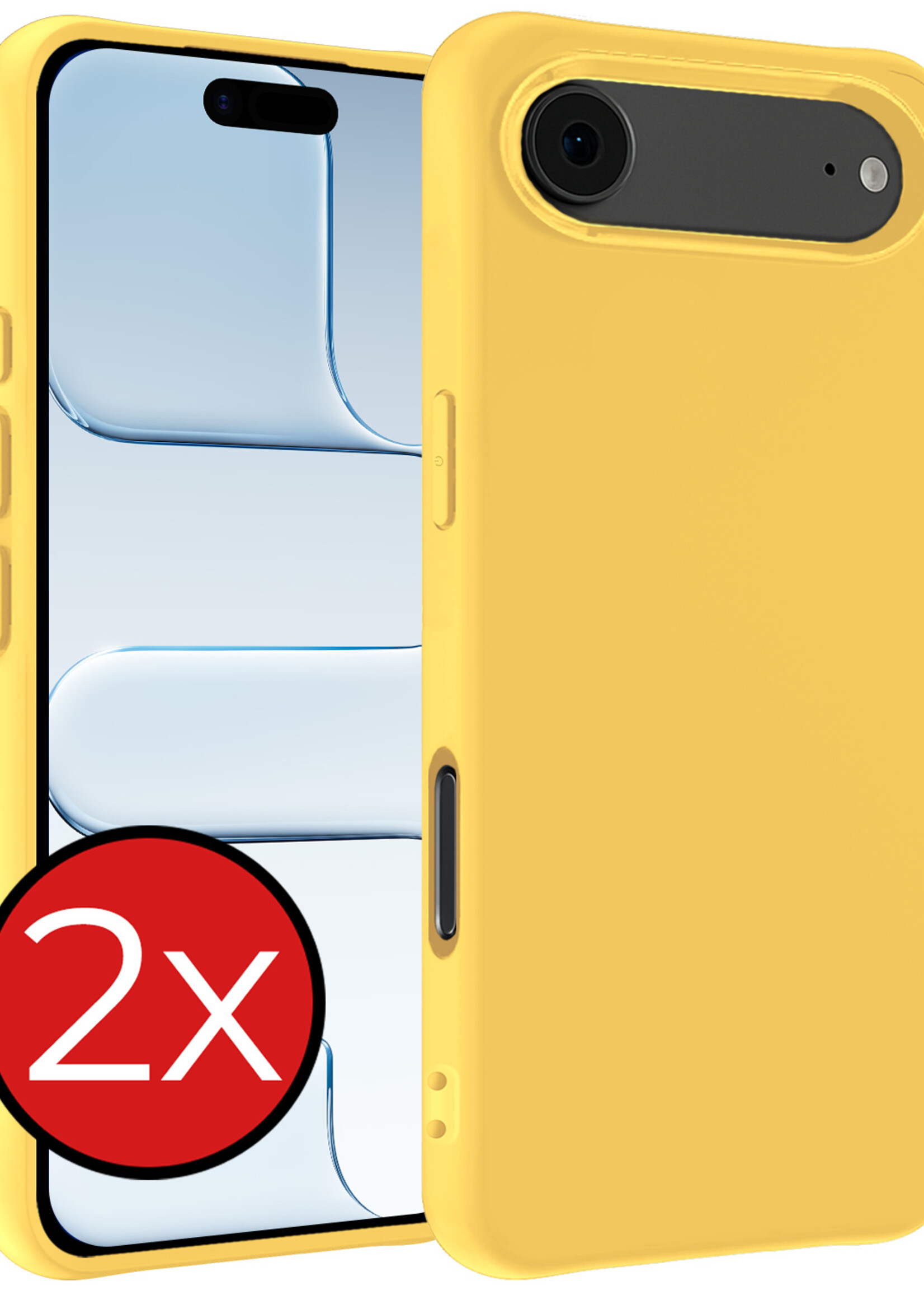 BTH BTH iPhone Air Hoesje Siliconen - Geel - 2 PACK