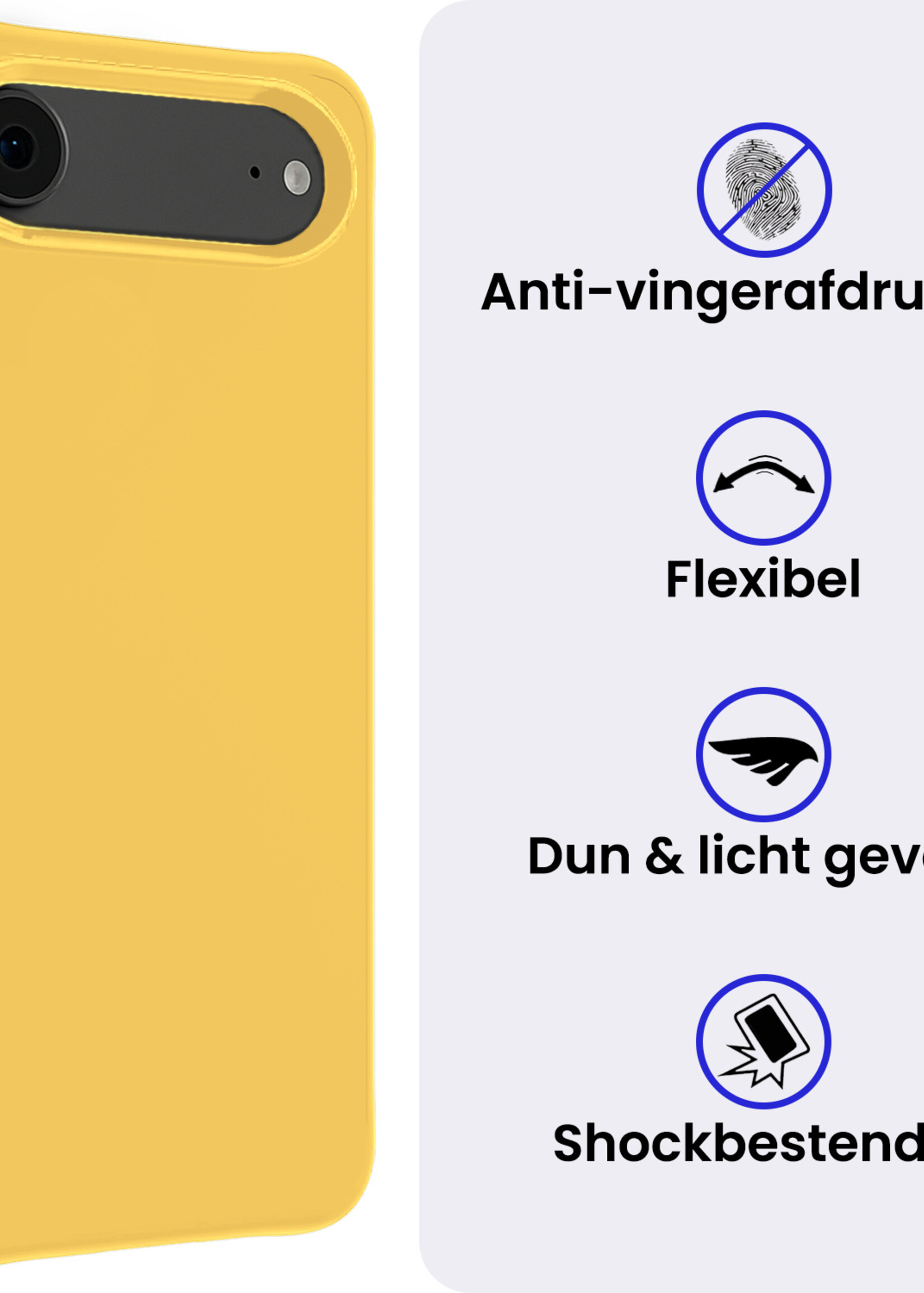 BTH BTH iPhone Air Hoesje Siliconen - Geel - 2 PACK