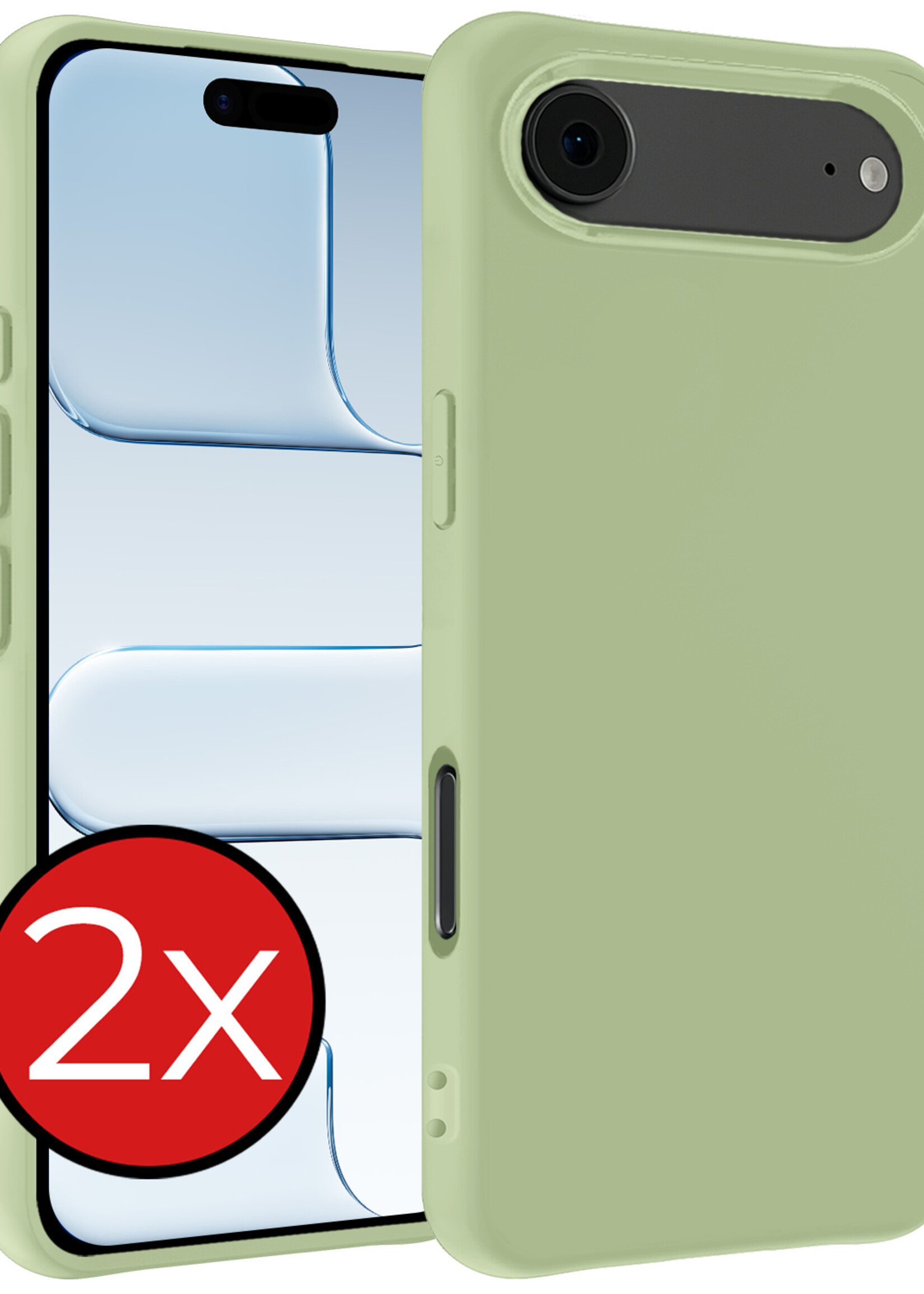 BTH BTH iPhone Air Hoesje Siliconen - Groen - 2 PACK