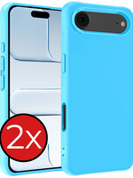 BTH BTH iPhone Air Hoesje Siliconen - Lichtblauw - 2 PACK