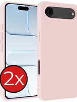 BTH BTH iPhone Air Hoesje Siliconen - Lichtroze - 2 PACK