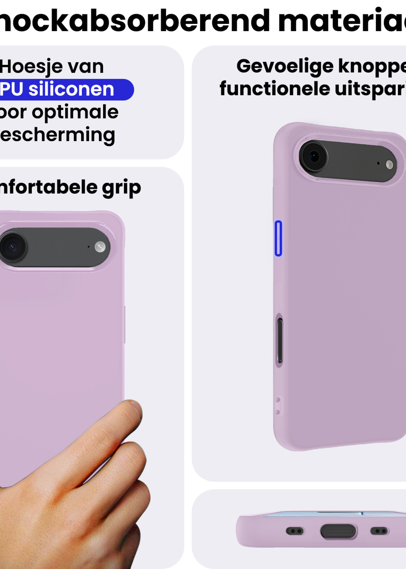 BTH BTH iPhone Air Hoesje Siliconen - Lila - 2 PACK