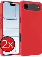 BTH BTH iPhone Air Hoesje Siliconen - Rood - 2 PACK