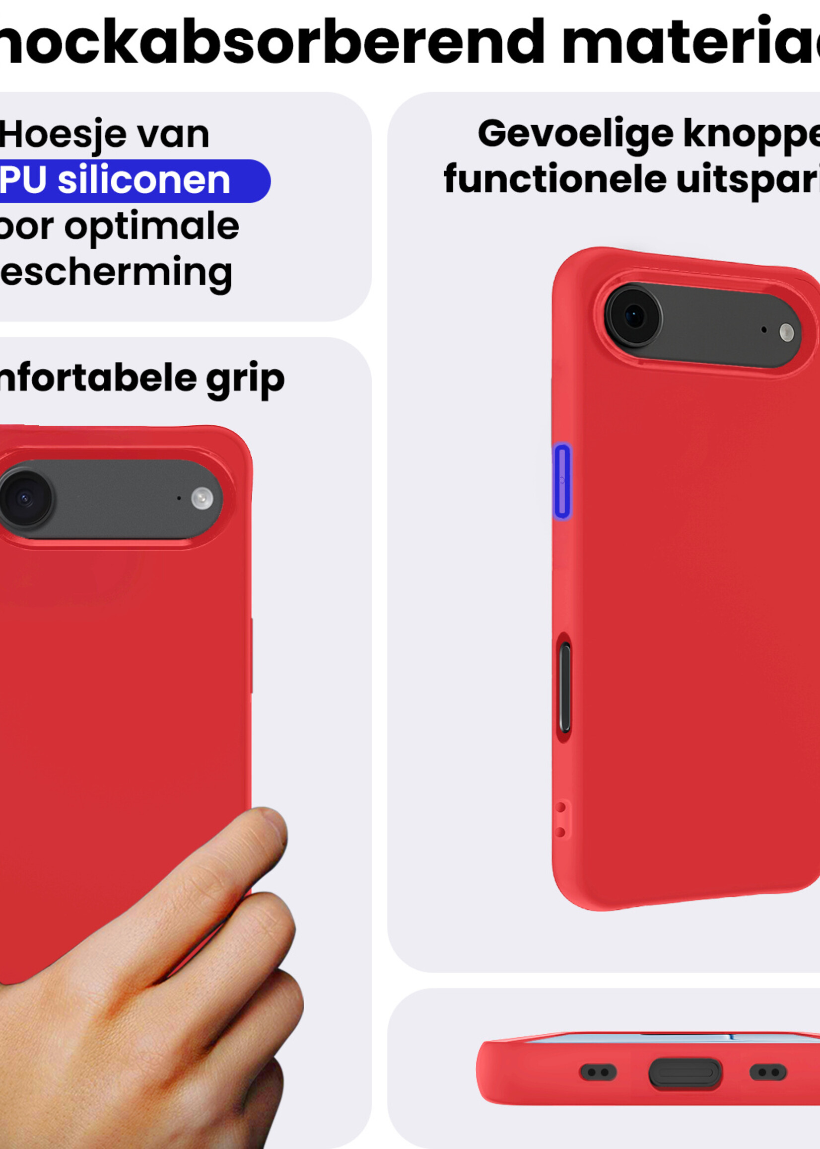 BTH BTH iPhone Air Hoesje Siliconen - Rood - 2 PACK