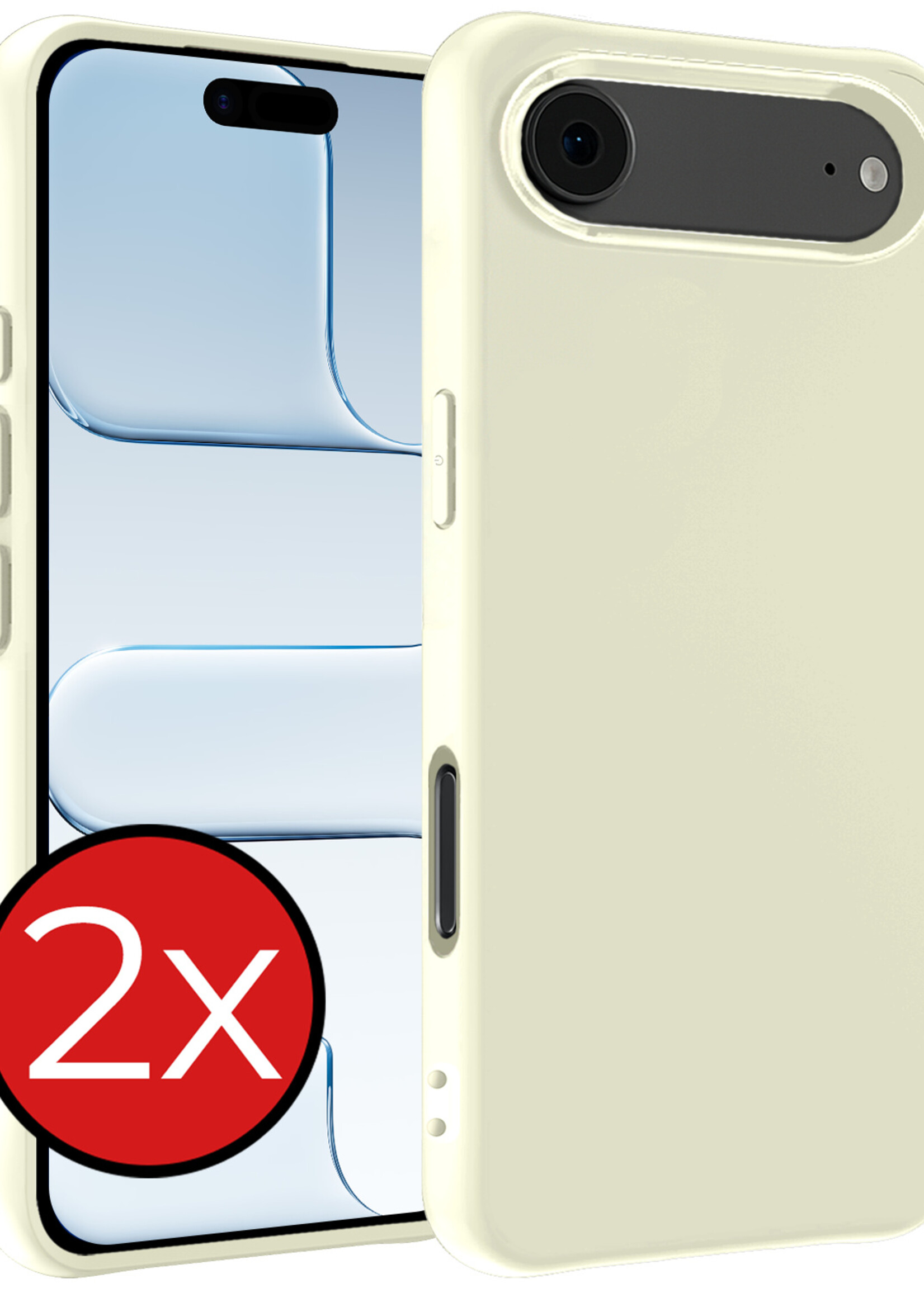 BTH BTH iPhone Air Hoesje Siliconen - Wit - 2 PACK