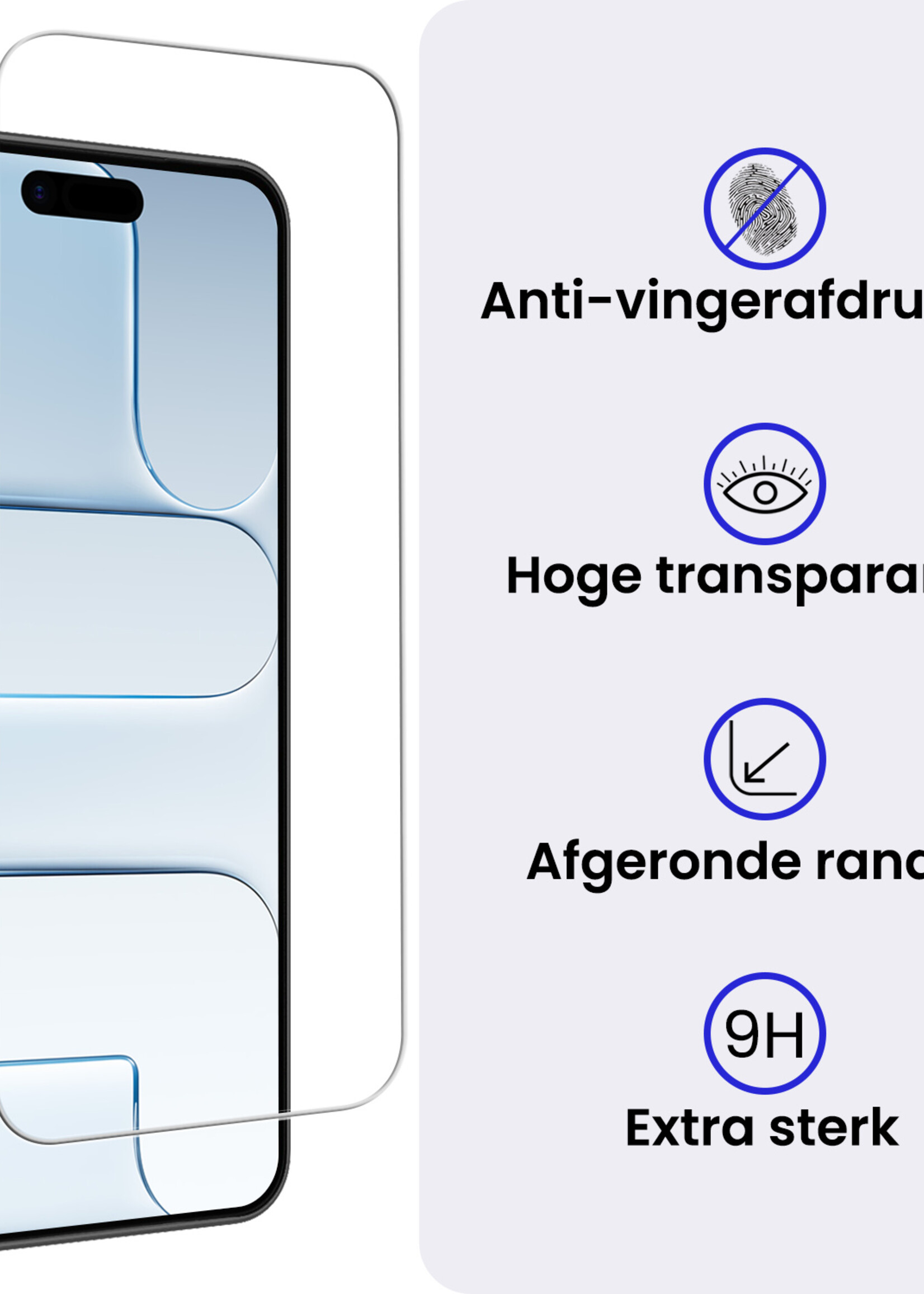 BTH BTH iPhone Air Hoesje Siliconen Met Screenprotector Met Dichte Notch - Donkerblauw
