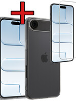 BTH BTH iPhone Air Hoesje Siliconen Met Screenprotector Met Dichte Notch - Transparant