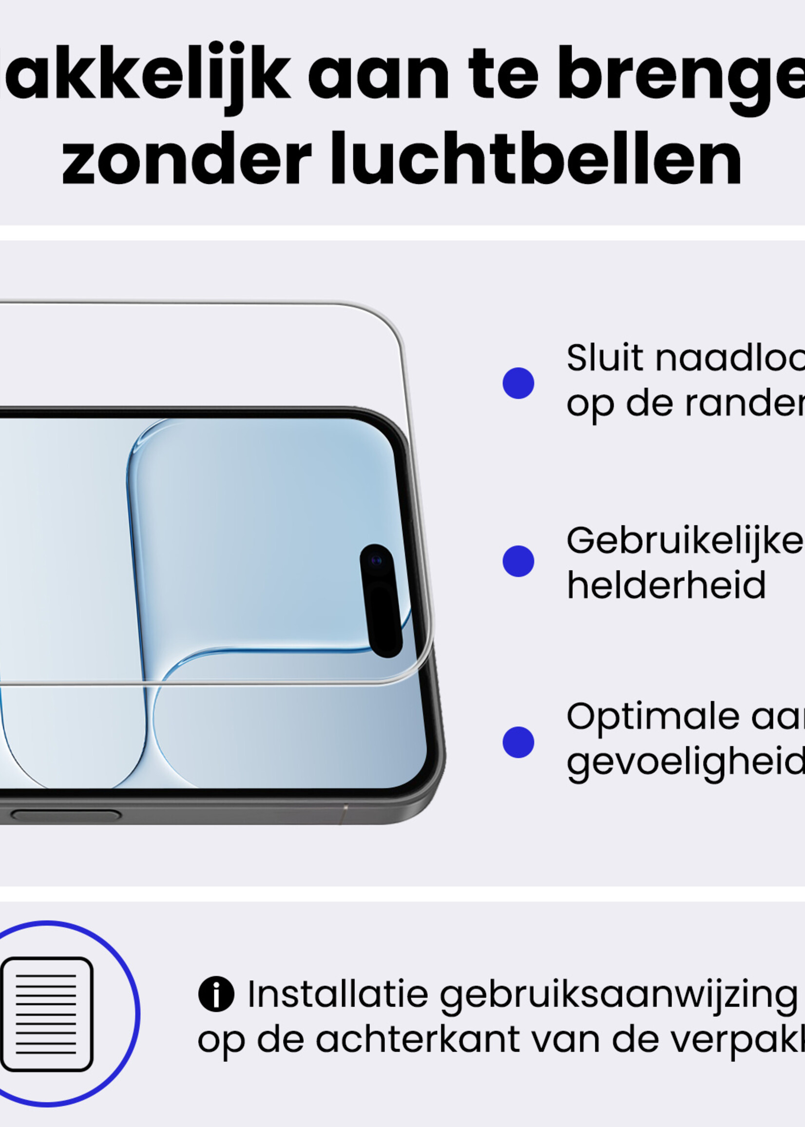 BTH BTH iPhone Air Hoesje Siliconen Met Screenprotector Met Dichte Notch - Zwart