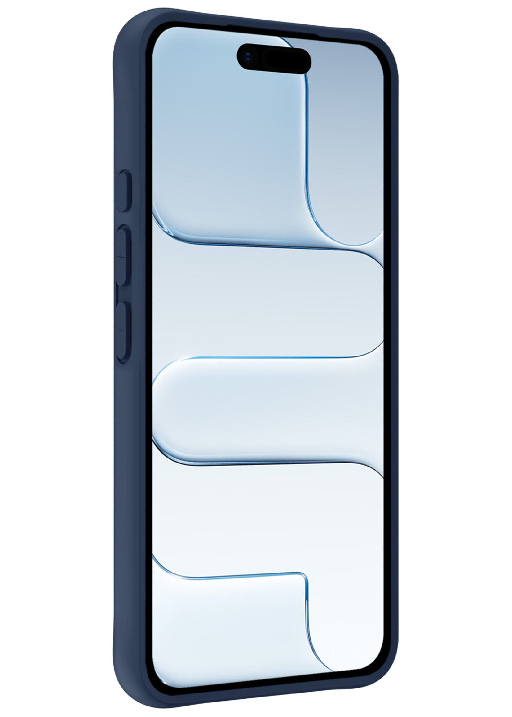 BTH BTH iPhone Air Hoesje Siliconen Met 2x Screenprotector Met Dichte Notch - Donkerblauw