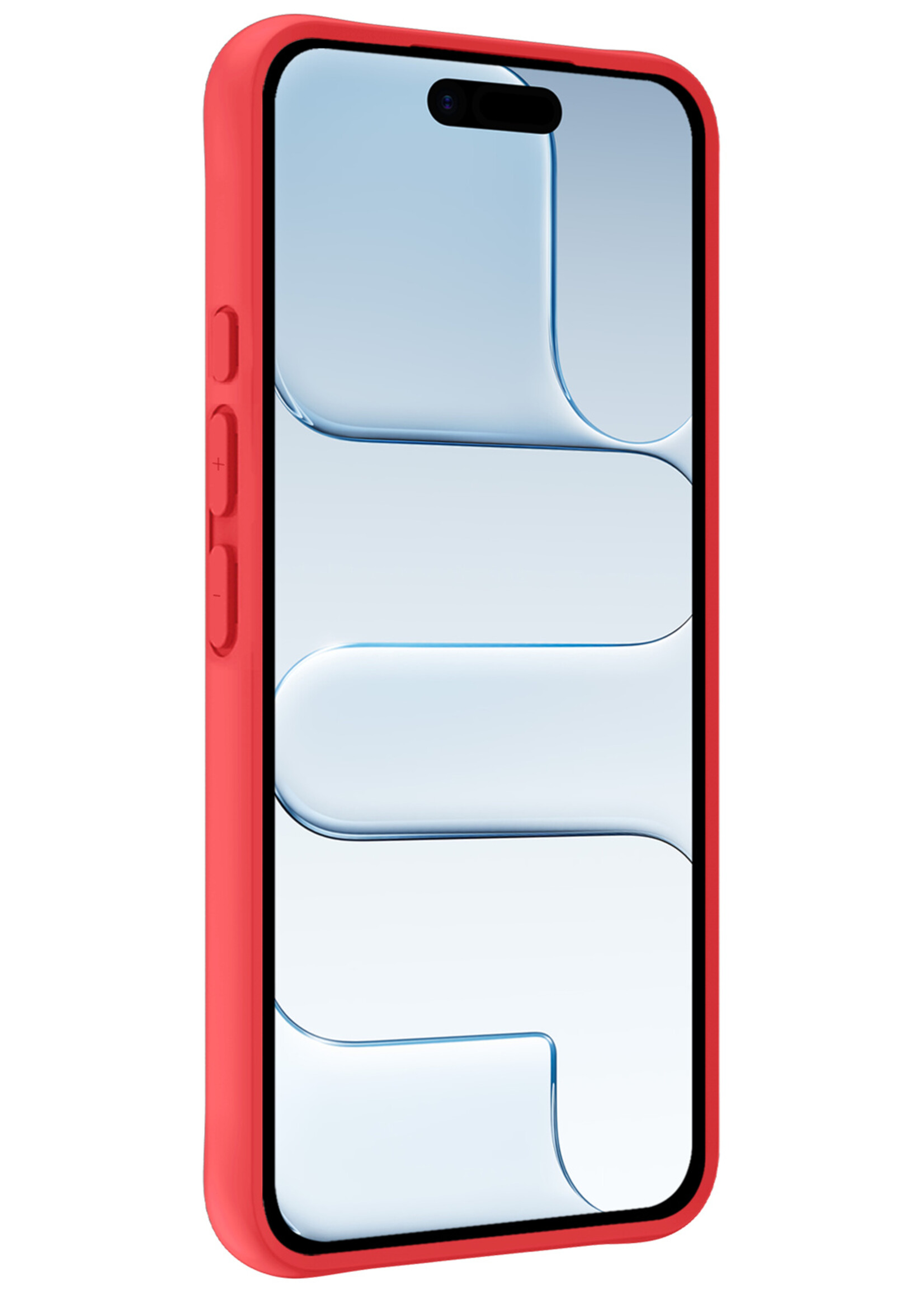 BTH BTH iPhone Air Hoesje Siliconen Met 2x Screenprotector Met Dichte Notch - Rood