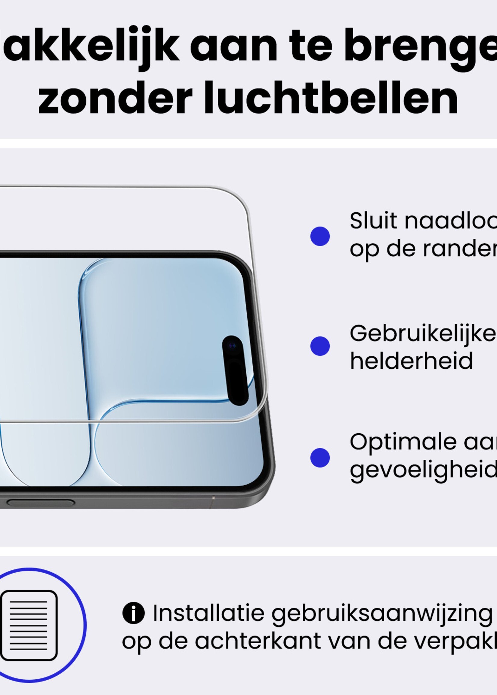 BTH BTH iPhone Air Hoesje Siliconen Met 2x Screenprotector Met Dichte Notch - Transparant