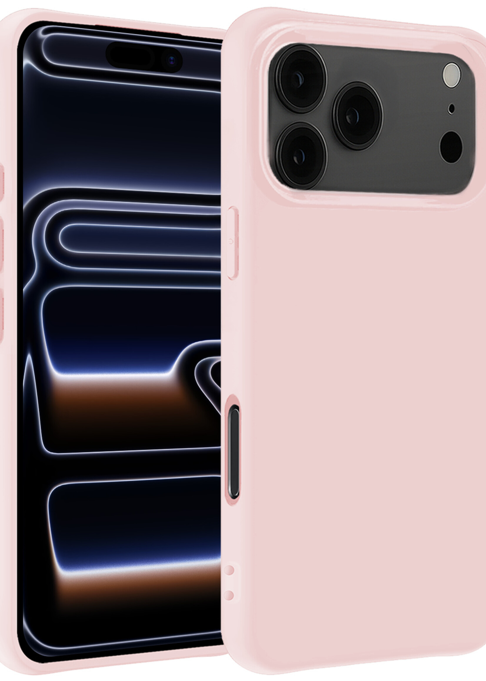 BTH BTH iPhone 17 Pro Hoesje Siliconen - Lichtroze