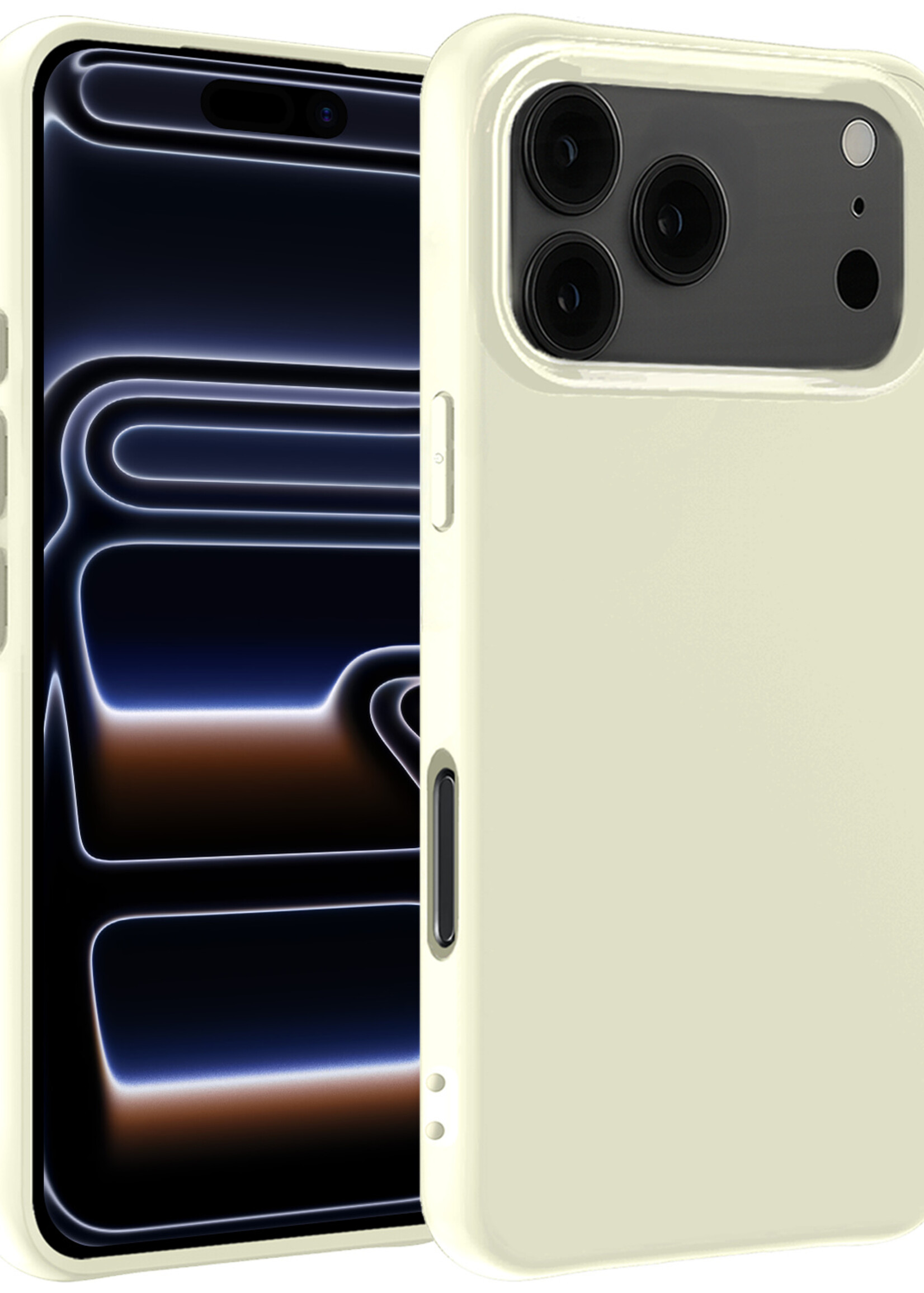 BTH BTH iPhone 17 Pro Hoesje Siliconen - Wit