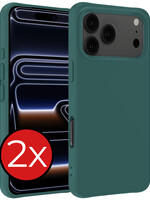 BTH BTH iPhone 17 Pro Hoesje Siliconen - Donkergroen - 2 PACK