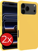 BTH BTH iPhone 17 Pro Hoesje Siliconen - Geel - 2 PACK