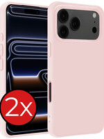 BTH BTH iPhone 17 Pro Hoesje Siliconen - Lichtroze - 2 PACK