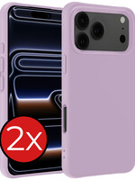 BTH BTH iPhone 17 Pro Hoesje Siliconen - Lila - 2 PACK