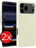 BTH BTH iPhone 17 Pro Hoesje Siliconen - Wit - 2 PACK