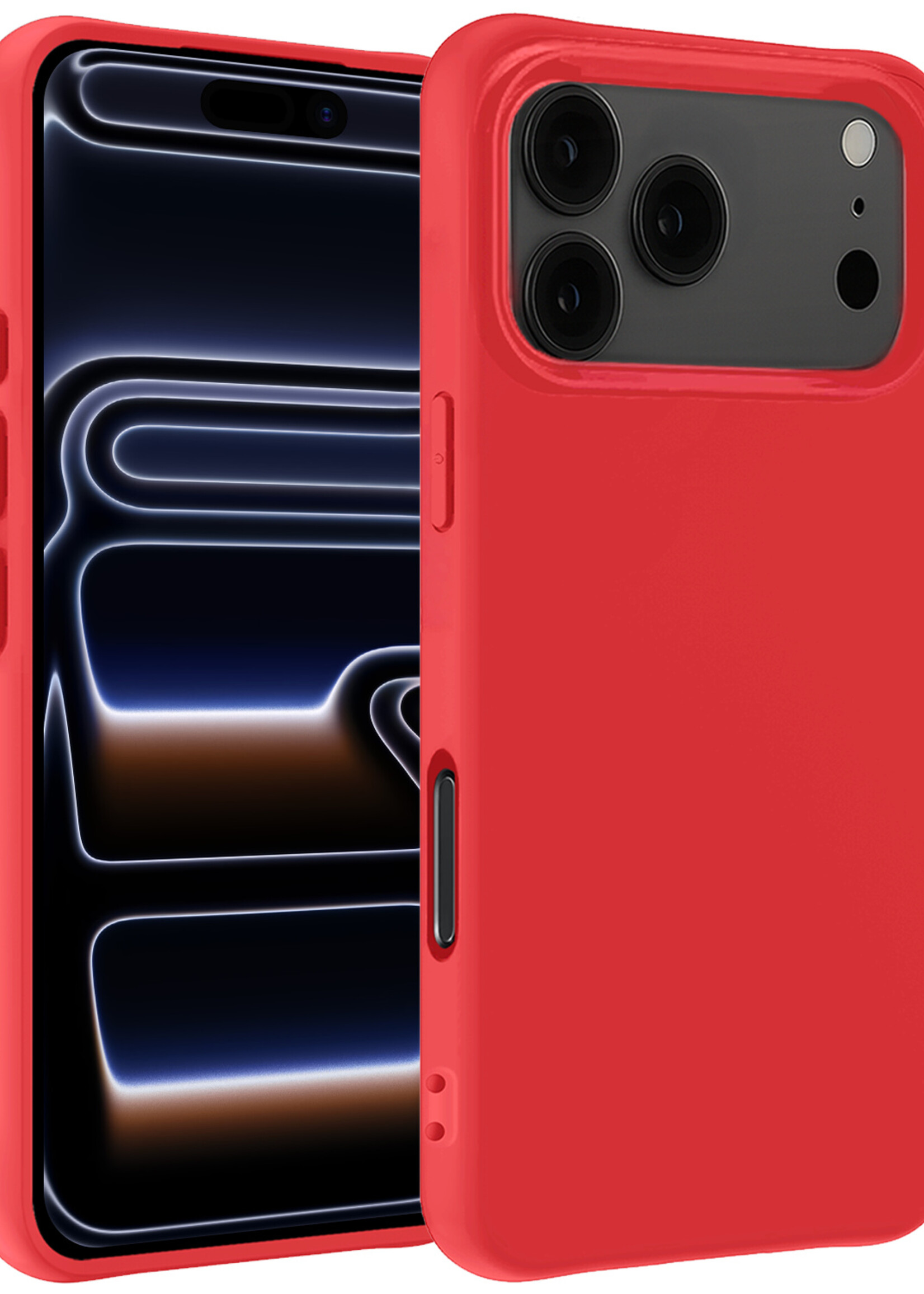 BTH BTH iPhone 17 Pro Max Hoesje Siliconen - Rood