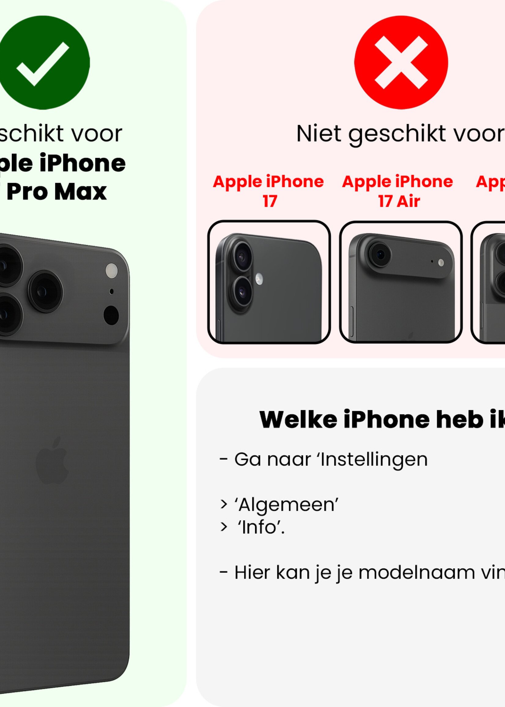 BTH BTH iPhone 17 Pro Max Hoesje Siliconen - Lichtroze - 2 PACK