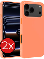 BTH BTH iPhone 17 Pro Max Hoesje Siliconen - Perzik - 2 PACK