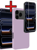 BTH BTH iPhone 17 Pro Max Hoesje Siliconen Met Screenprotector Met Dichte Notch - Lila