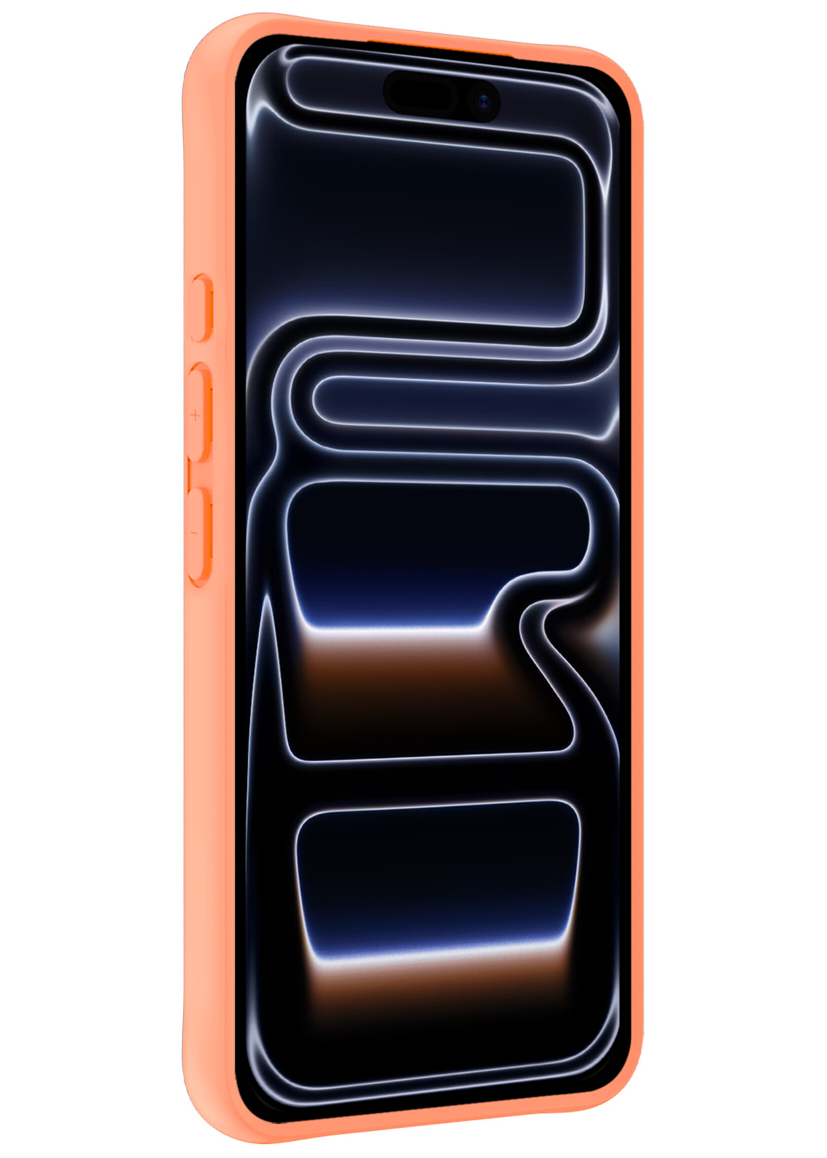 BTH BTH iPhone 17 Pro Max Hoesje Siliconen Met Screenprotector Met Dichte Notch - Perzik