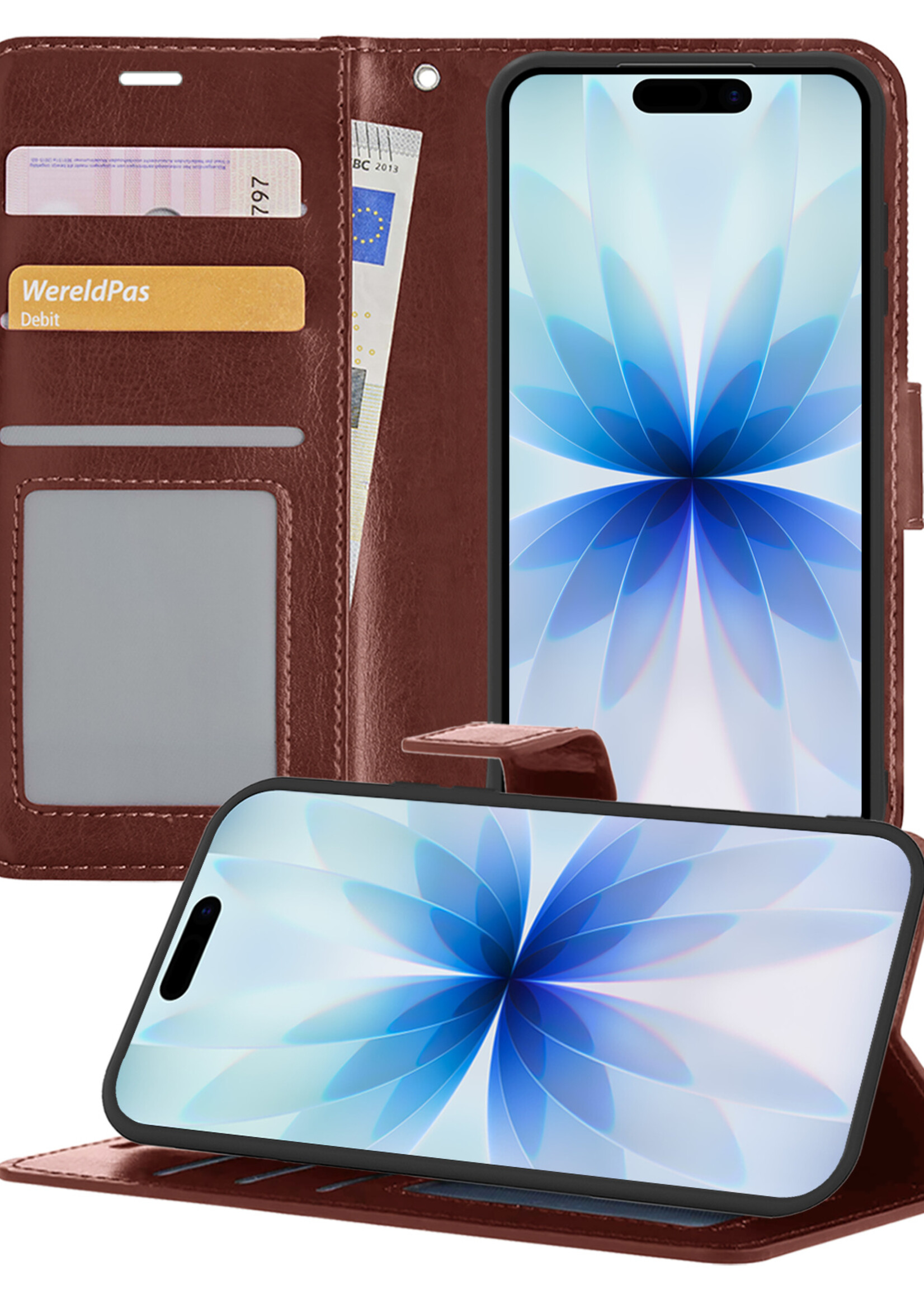 BTH BTH iPhone 17 Hoesje Bookcase - Bruin