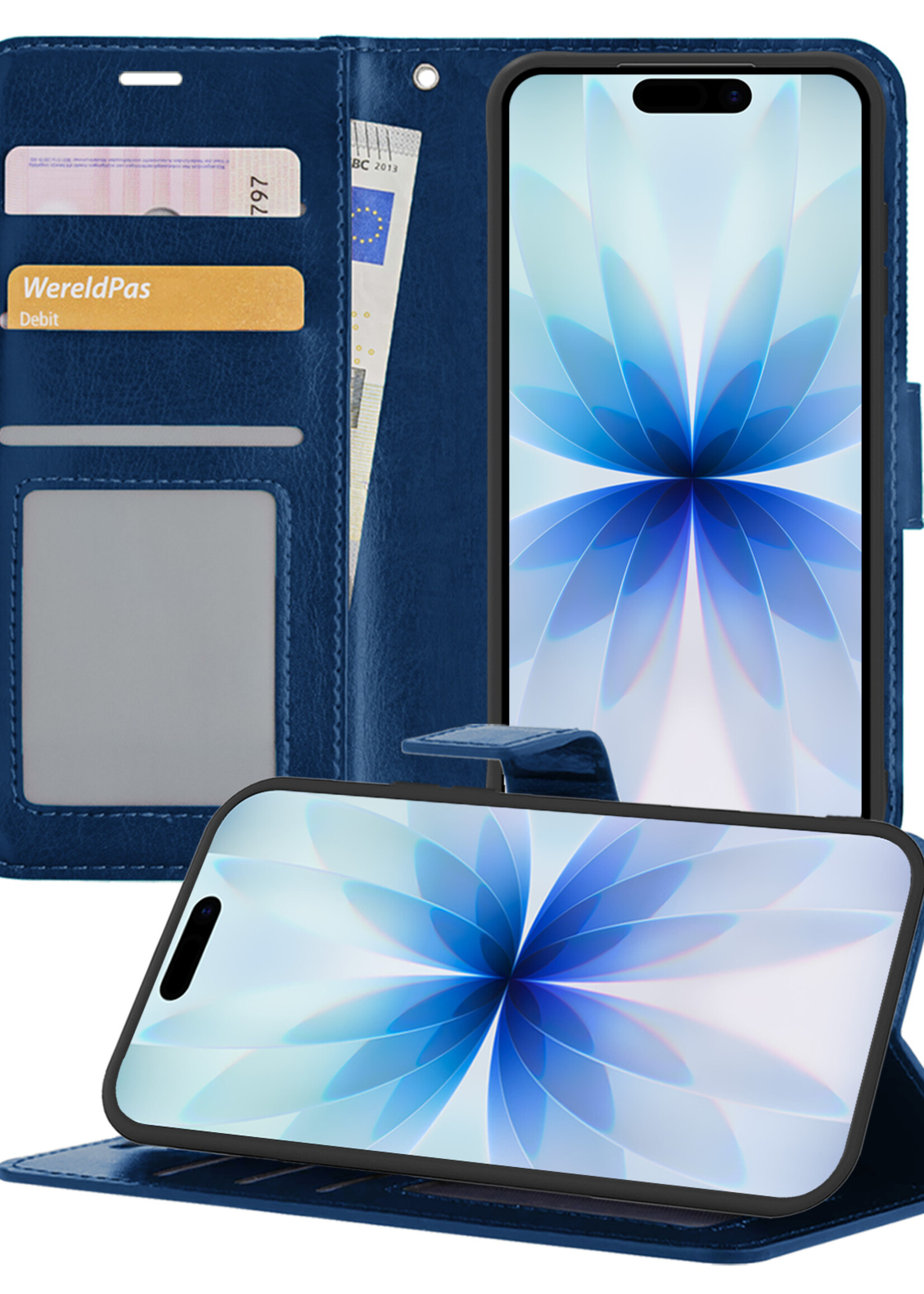 BTH BTH iPhone 17 Hoesje Bookcase - Donkerblauw