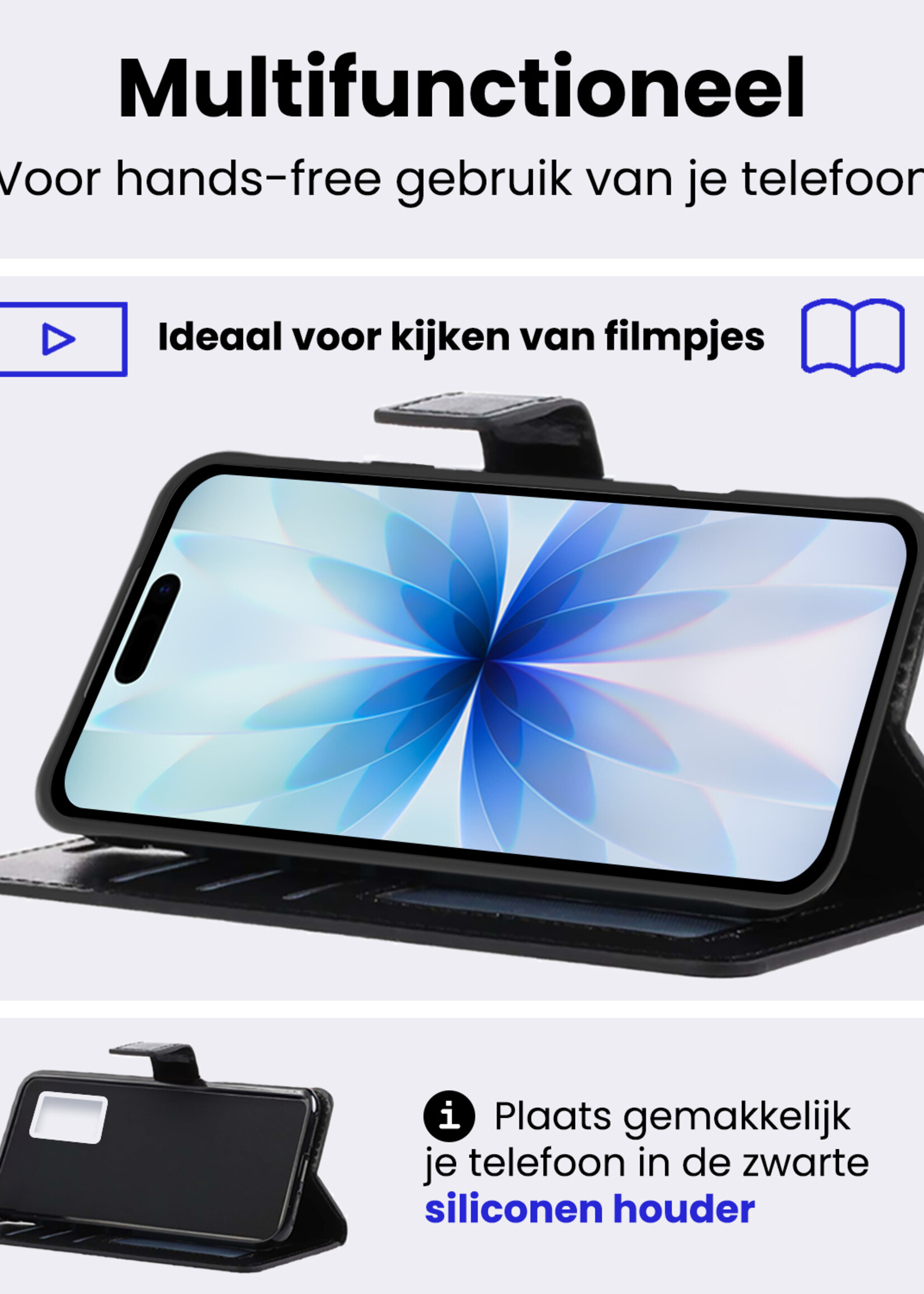 BTH BTH iPhone 17 Hoesje Bookcase - Zwart