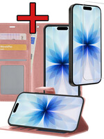 BTH BTH iPhone 17 Hoesje Bookcase Met Screenprotector - Rose Goud