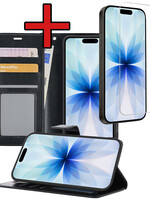 BTH BTH iPhone 17 Hoesje Bookcase Met Screenprotector - Zwart