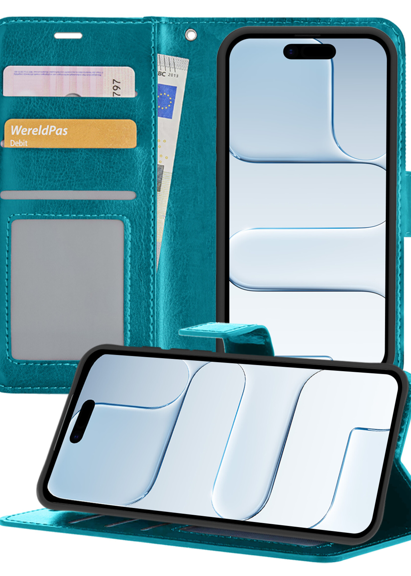 BTH BTH iPhone Air Hoesje Bookcase - Turquoise