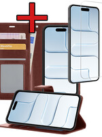 BTH BTH iPhone Air Hoesje Bookcase Met Screenprotector - Bruin