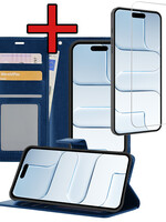 BTH BTH iPhone Air Hoesje Bookcase Met Screenprotector - Donkerblauw