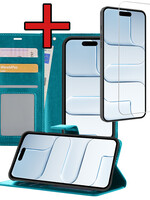 BTH BTH iPhone Air Hoesje Bookcase Met Screenprotector - Turquoise