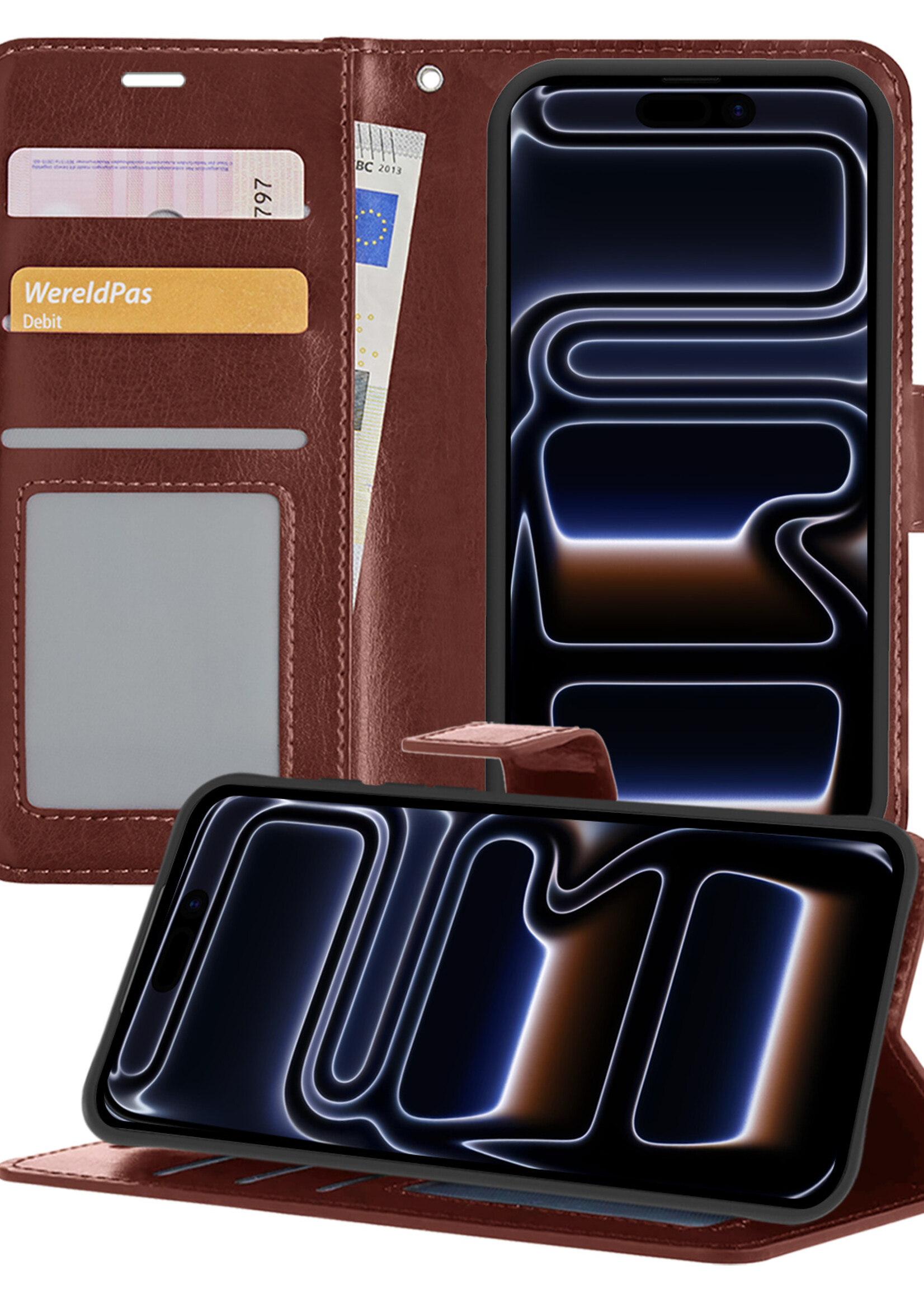 BTH BTH iPhone 17 Pro Hoesje Bookcase - Bruin