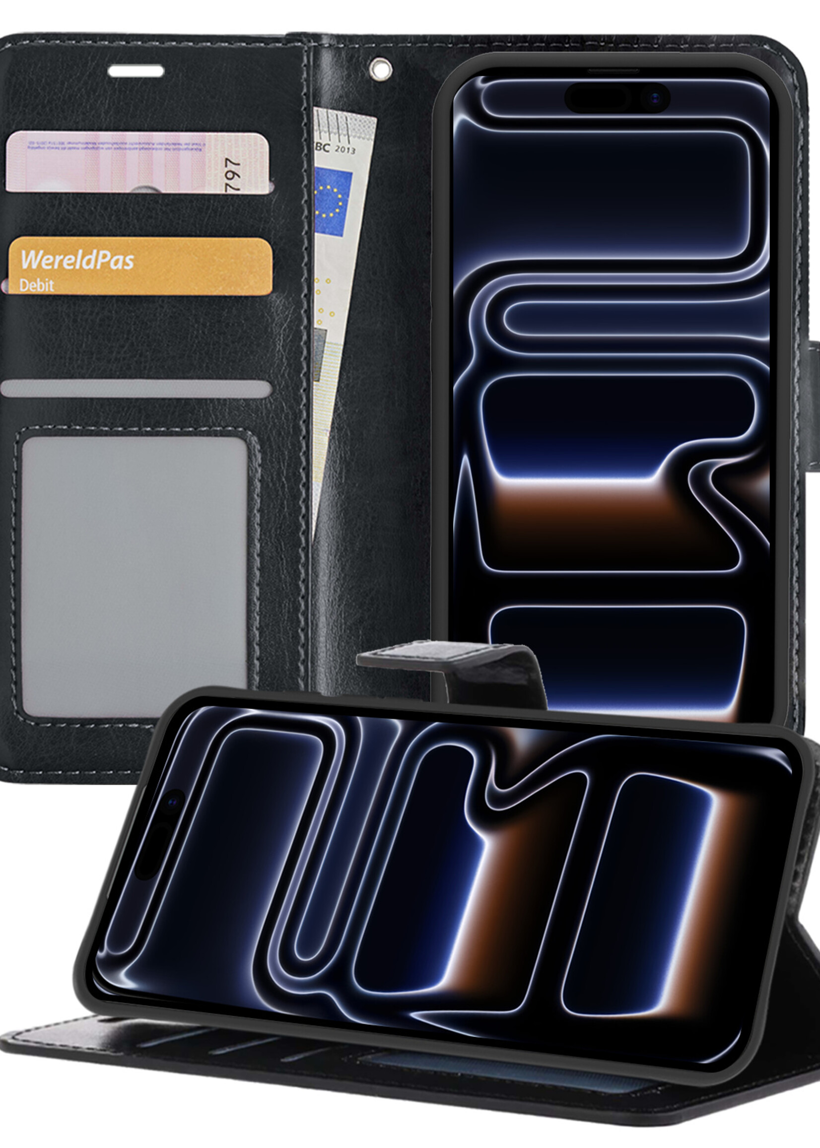 BTH BTH iPhone 17 Pro Hoesje Bookcase - Zwart