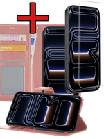 BTH BTH iPhone 17 Pro Hoesje Bookcase Met Screenprotector - Rose Goud