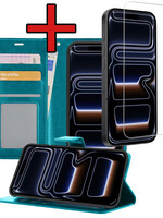 BTH BTH iPhone 17 Pro Hoesje Bookcase Met Screenprotector - Turquoise
