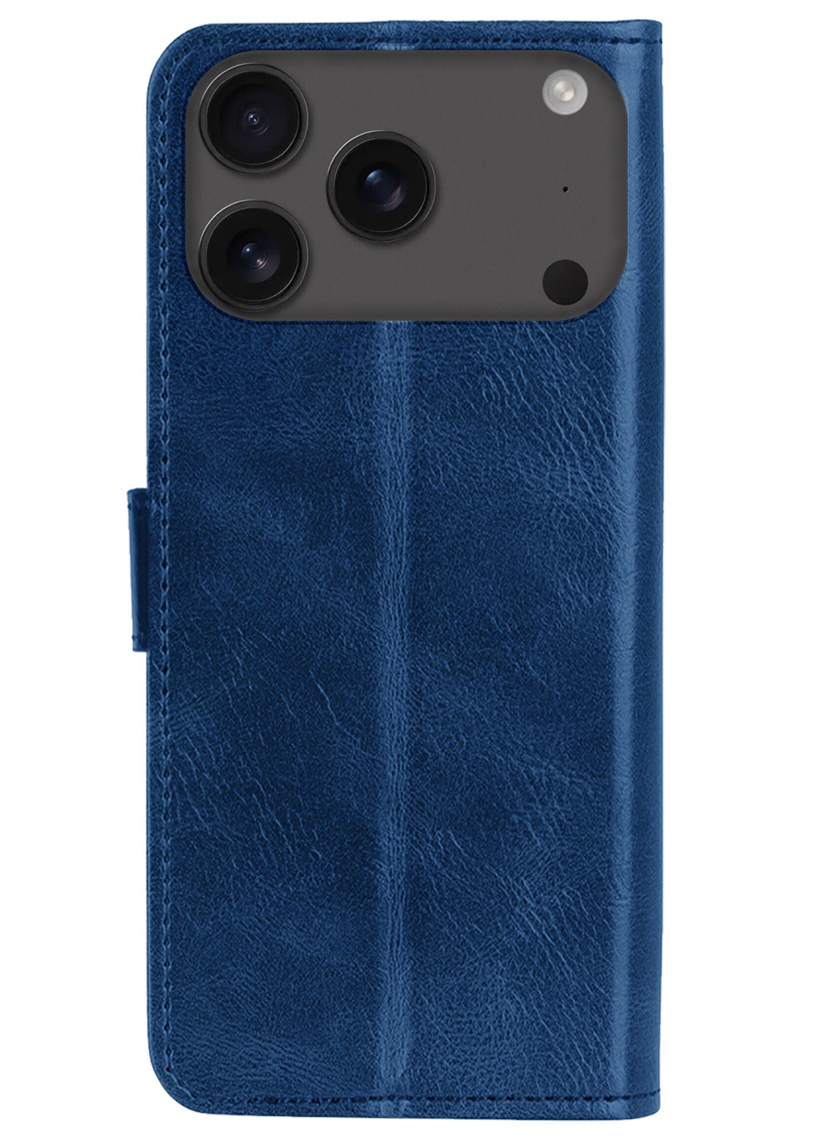 BTH BTH iPhone 17 Pro Hoesje Bookcase Met 2x Screenprotector - Donkerblauw