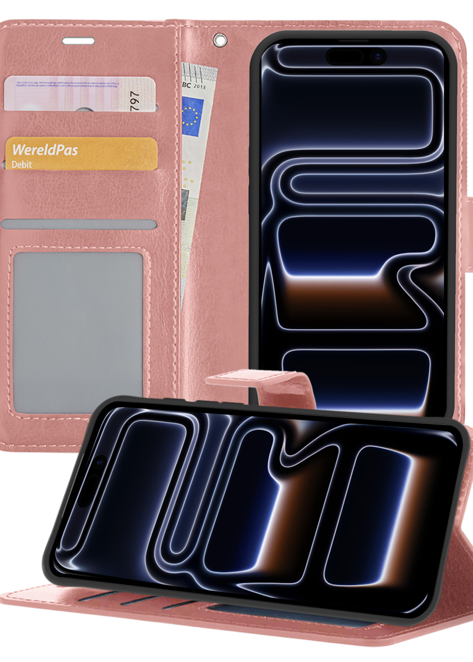 BTH BTH iPhone 17 Pro Max Hoesje Bookcase - Rose Goud