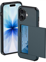 BTH BTH iPhone 17 Hoesje Pashouder Hard - Donker Blauw