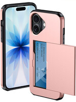 BTH BTH iPhone 17 Hoesje Pashouder Hard - Rosé Goud