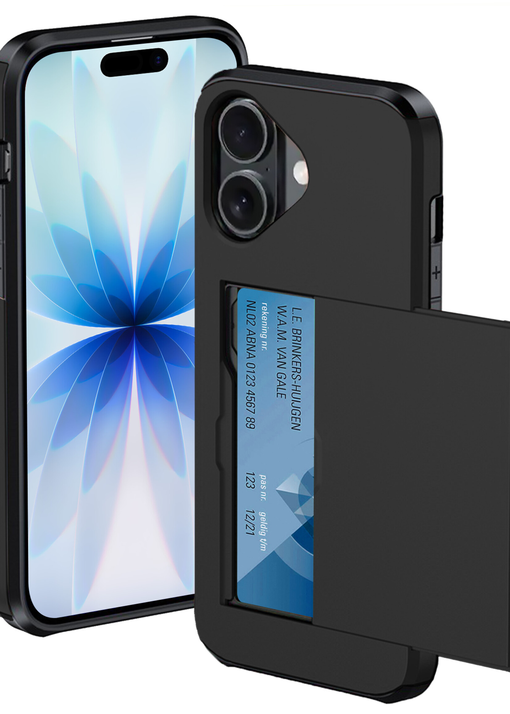 BTH BTH iPhone 17 Hoesje Pashouder Hard - Zwart