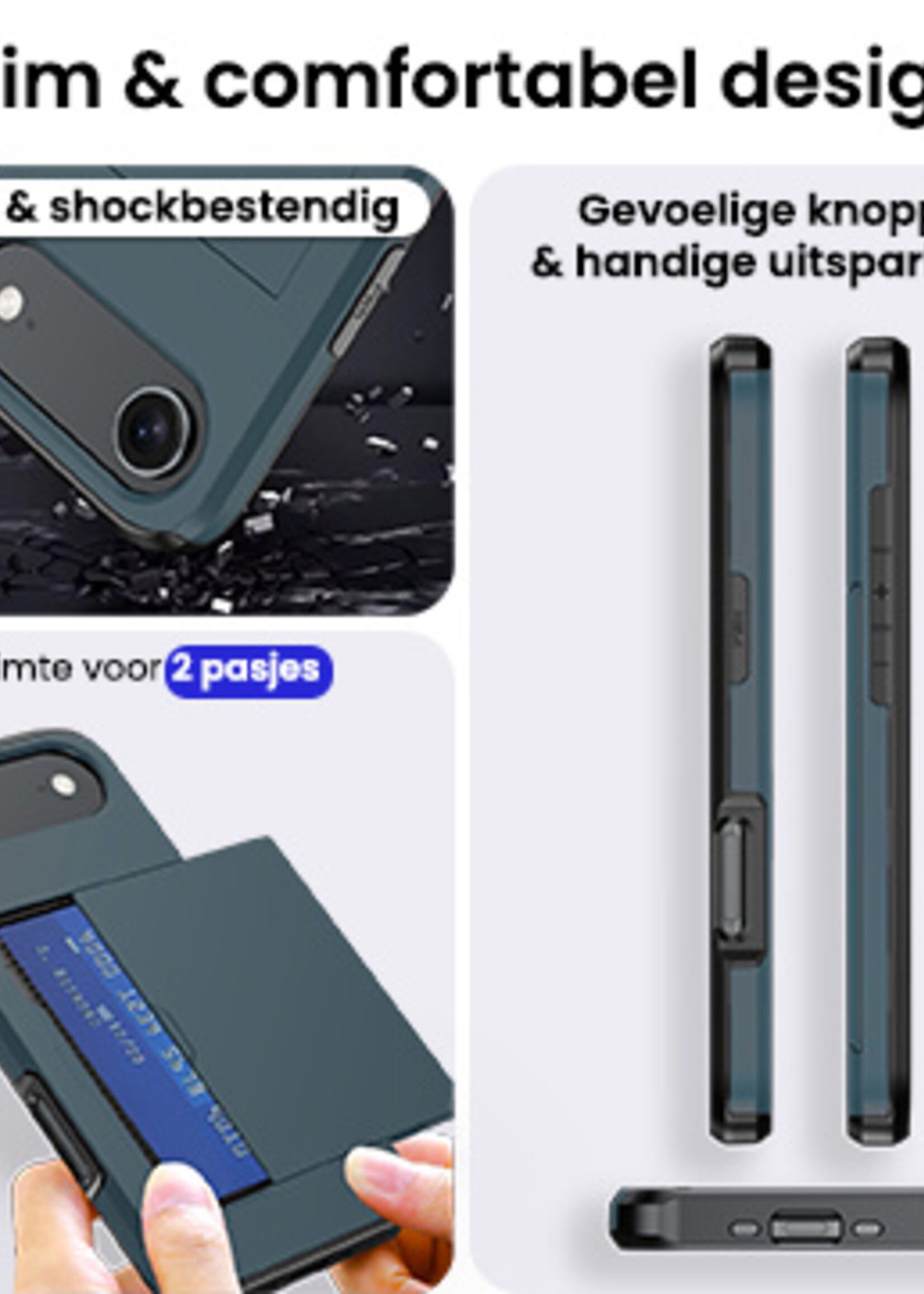 BTH BTH iPhone Air Hoesje Pashouder Hard - Donker Blauw
