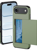 BTH BTH iPhone Air Hoesje Pashouder Hard - Donker Groen