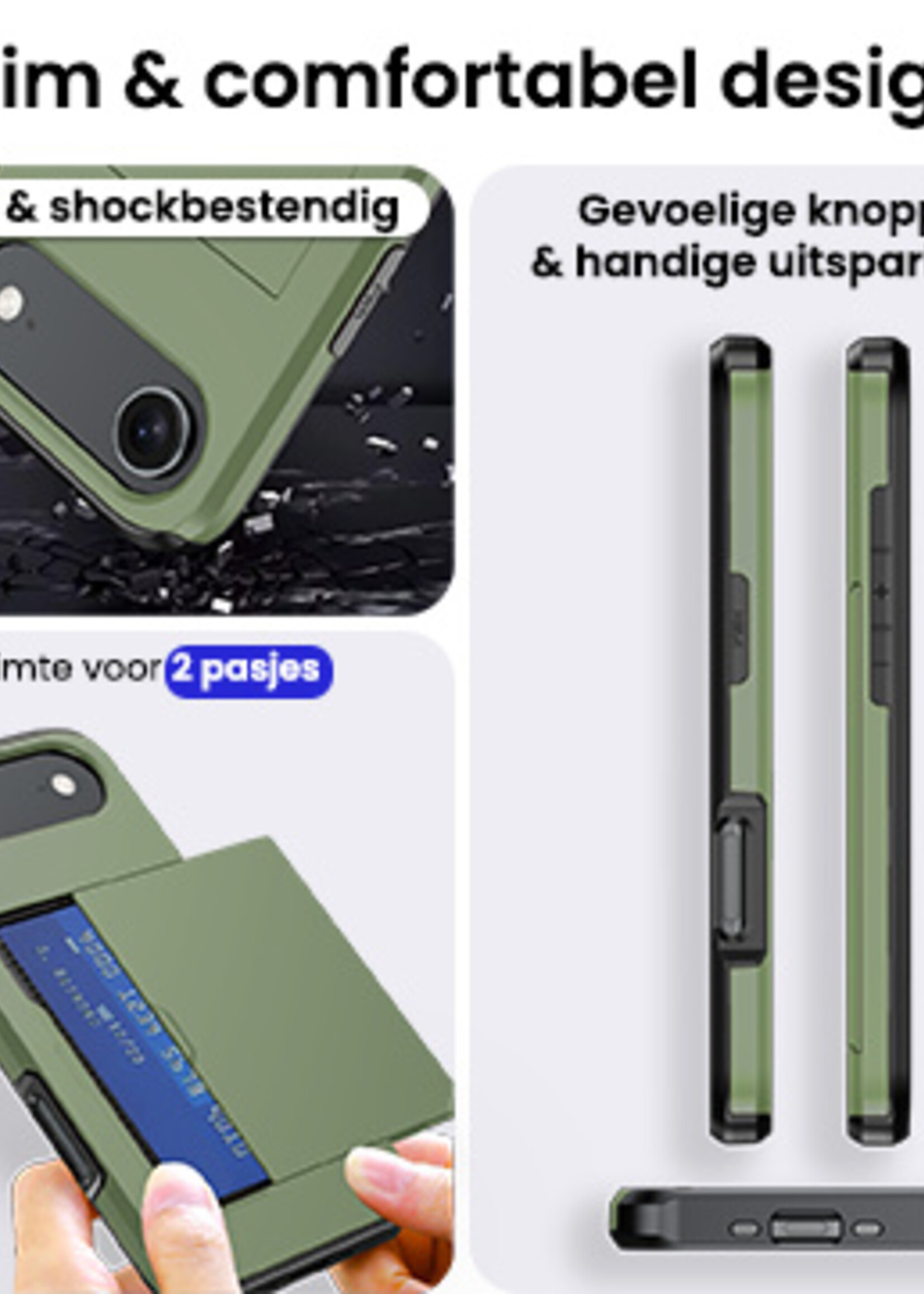 BTH BTH iPhone Air Hoesje Pashouder Hard - Donker Groen