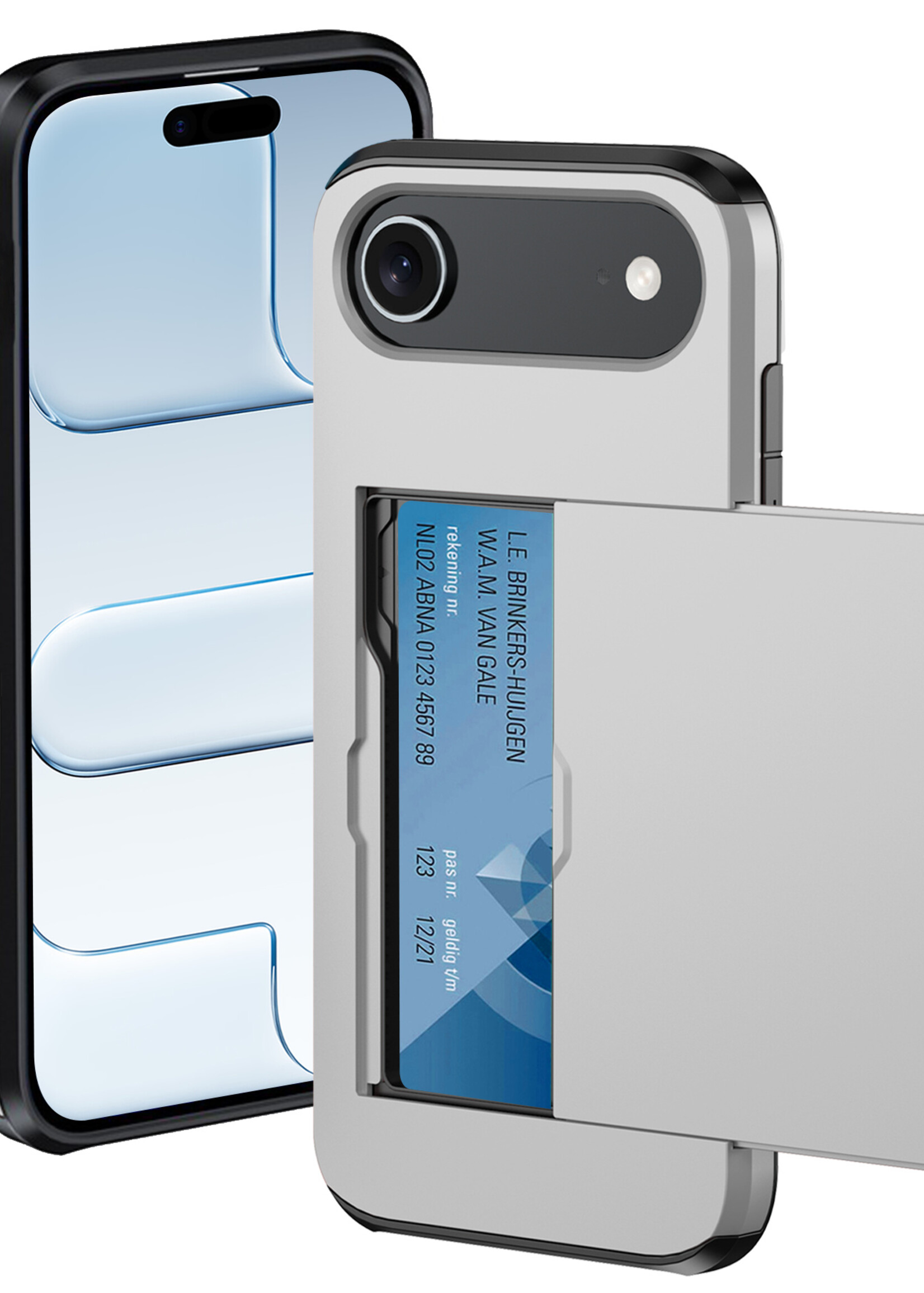 BTH BTH iPhone Air Hoesje Pashouder Hard - Grijs