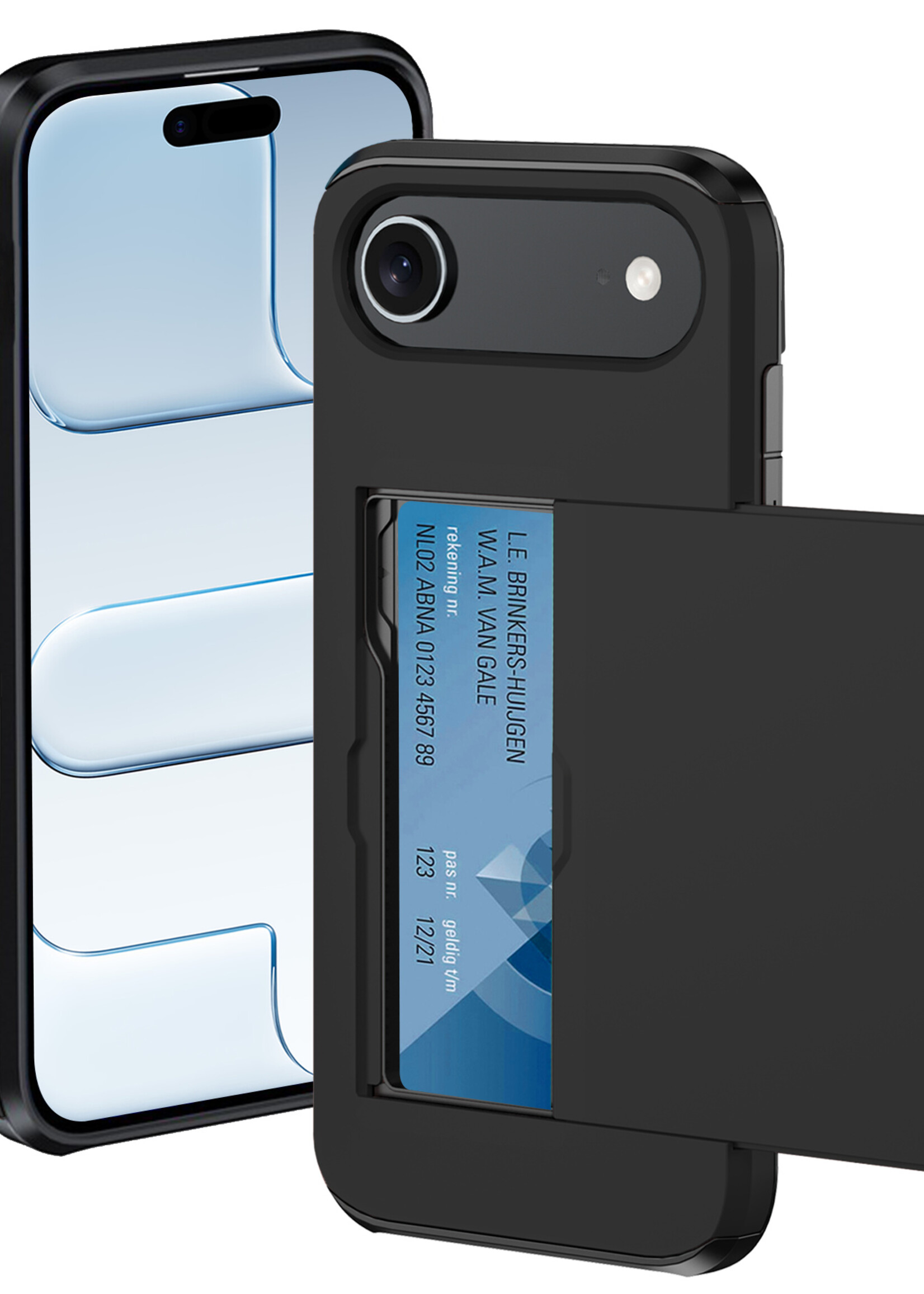 BTH BTH iPhone Air Hoesje Pashouder Hard - Zwart